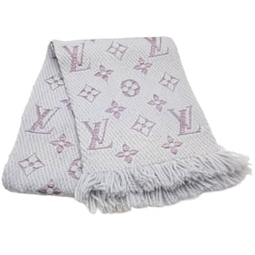 LOUIS VUITTON Echarpe Mania Duo Scarf M73121 in Gray and Light Purple, Women's, 181768
