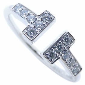 TIFFANY & Co. Tiffany T-Wire Ring with Diamonds, 18K White Gold, Women's, 294676