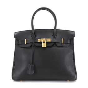 Hermes Hermès Birkin 30 Ardennes Black Handbag with Gold Hardware and E Stamp
