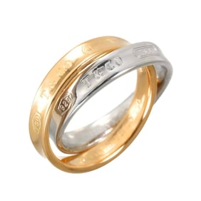 Tiffany & Co. Interlocking Ring, size 8.5, 18K Gold, PG, SV, 750 Silver, 1837