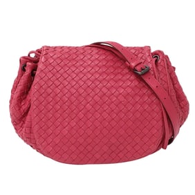 Bottega Veneta Women's Designer Shoulder Bag in Intrecciato Leather, Red and Pink