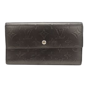 Louis Vuitton Men's Monogram Matte Long Wallet in Porte Tresor International Noir Black (M65102)