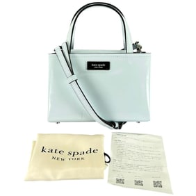 Kate Spade Sam Icon Shoulder Bag, Leather, Light Blue, KB1630084, 2-Way Handbag