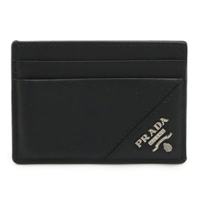 PRADA SAFFIANO Card Case, Business Holder, Money Clip, Saffiano Leather, Nero, Black, 2MC047