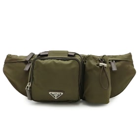 PRADA Prada Waist Bag, Pouch, Body Hip Nylon Khaki VA0056