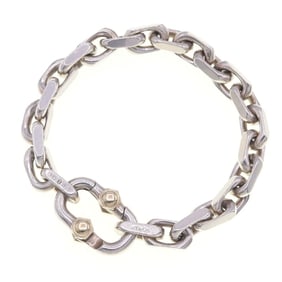 Tiffany & Co. Bracelet Makers Wide Chain in Sterling Silver (925) and Yellow Gold (YG). Available