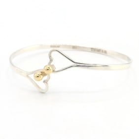 Tiffany & Co. Hook Eye Heart Bracelet in 925 Sterling Silver and 18K Yellow Gold. Women's. TIFFANY