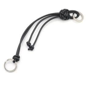 Bottega Veneta Key Ring 639704 Black Leather Keychain Strap Bag Charm for Men and Women BOTTEGA