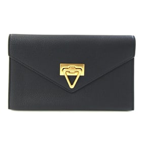 Bottega Veneta Saint Germain clutch bag 690581 black leather pouch for men and women.