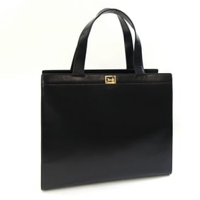 Celine tote bag, black leather hand tote, old women's, CELINE
