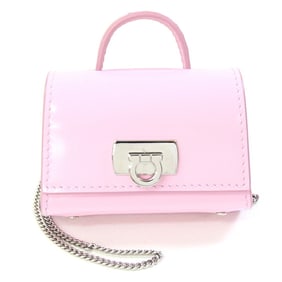 Salvatore Ferragamo Gancini AirPods Pro Case, Pink Leather, 22 0487, with Shoulder Charm for Pro,