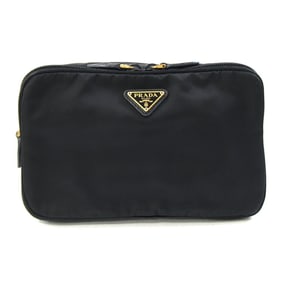 Prada Pouch Black Nylon and Leather Travel Makeup Women's PRADA