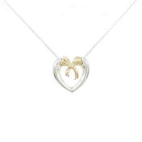 Tiffany Heart x Ribbon 925 750YG Necklace