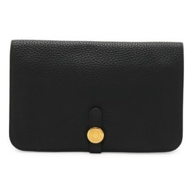 HERMES Dogon Poche waist pouch bag, body clutch Togo leather, black, F stamped