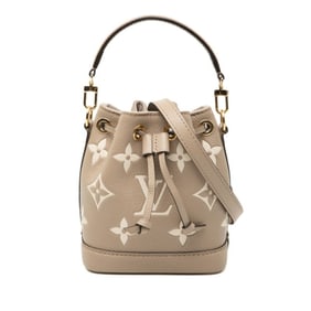 Louis Vuitton Monogram Empreinte Nano Noe Handbag/Shoulder Bag, 2-Way, M46291, Tourterelle Crème