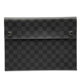 Louis Vuitton Damier Graphite Alpha Triple Pouch Set of 3, N60255, Black Leather, Women's, LOUIS