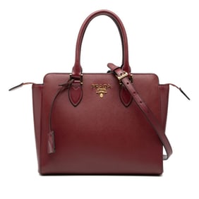 Prada Logo Tote Bag/Shoulder Bag 2WAY 1BA113 Wine Red/Bordeaux Saffiano Leather Women's PRADA