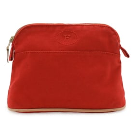 HERMES Bolide Pouch 20 Multi-Pouch Canvas Leather Red