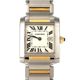 Cartier Tank Française MM Date Two-tone W51012Q4 SSxYG Quartz Watch