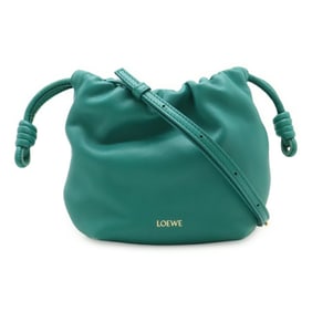 LOEWE Flamenco Purse Mini Jade Collection Shoulder Bag Pochette Clutch Pouch Leather Green