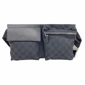 Gucci GG Canvas Waist Bag 28566 Black Women's
