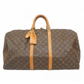 Louis Vuitton Monogram Keepall 55 Boston Bag M41424 Brown Men's and Women's