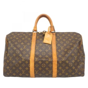 Louis Vuitton Monogram Keepall 50 Boston Bag M41426 Brown Men's and Women's