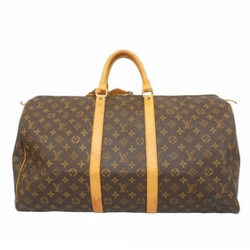 Louis Vuitton Monogram Keepall 55 Boston Bag M41424 Brown Men's and Women's