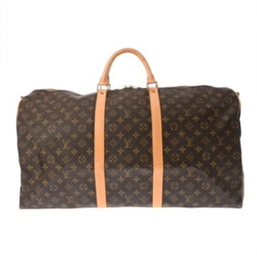 LOUIS VUITTON Monogram Keepall Bandouliere 60 Brown M41412 Men's/Women's Canvas Boston Bag AB Rank