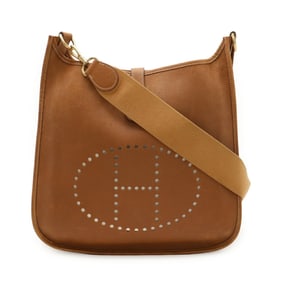 HERMES Evelyn I PM Shoulder Bag in Light Brown Leather with ?X Stamp