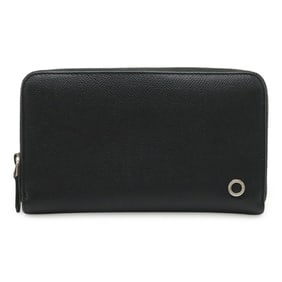 BVLGARI Man Round Long Wallet in Black Leather 284230