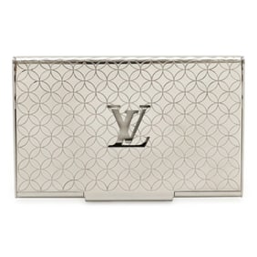 LOUIS VUITTON Porte Carte Champs-Elysees Card Case/Business Holder, Metal, Silver, M65227