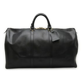 LOUIS VUITTON Epi Keepall 50 Boston Bag/Travel Bag in Leather, Noir Black, M42962