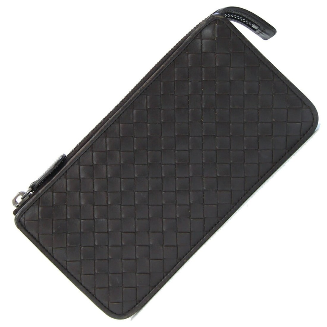 Bottega Veneta Intrecciato Pouch, Dark Brown Leather Clutch Bag for Men and Women