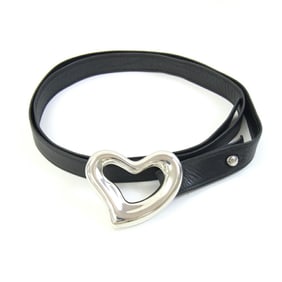 Tiffany & Co. Elsa Peretti Heart Belt in Black Leather with Sterling Silver (925) for Women.