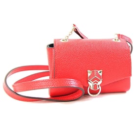 Cartier Panthère de Shoulder Bag L3002142 Red Leather Small Chain Pochette Women's