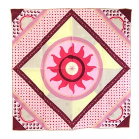 BVLGARI Scarf, Pink, 100% Silk, Large, Women's,