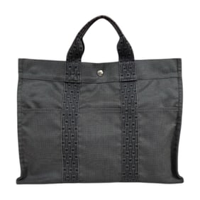 Hermès Tote MM Air Line Bag, Canvas Gray, Women's, Pre-owned, HERMES