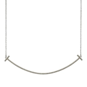 Tiffany T Smile Diamond Necklace, 18k Gold, Diamond, Women's, TIFFANY & Co., Pre-owned
