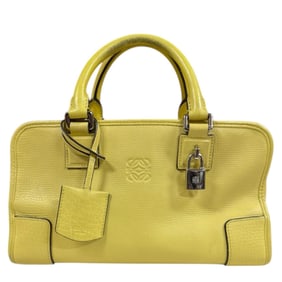 Pre-owned Loewe Amazona 28 handbag in yellow leather. Women's.