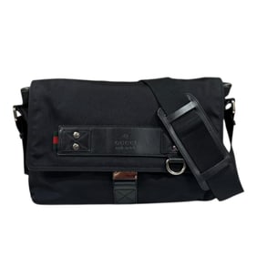 Pre-owned Gucci Sherry Shoulder Bag, Canvas 246067, Black, Men's