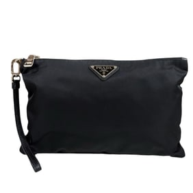 Pre-owned Prada Re-Nylon 2NH006 clutch bag in black for men.