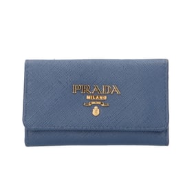 Pre-owned Prada Saffiano key case, leather, for men and women.