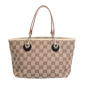 Pre-owned Gucci Mini Tote Bag, GG Canvas, Beige, Women's, 120844.