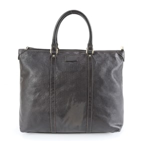 Gucci Guccissima 201482 Leather Boston Tote Bag, Brown, Men's