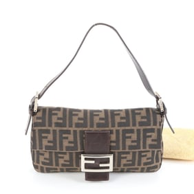 Fendi Zucca Mamma Bucket Leather Canvas Shoulder Bag for Women