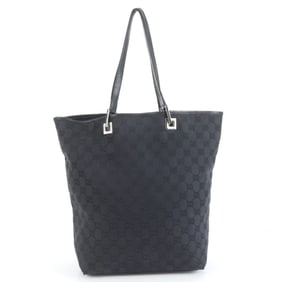 Gucci GG Canvas 31243 Leather Tote Bag Shoulder Handbag Black Women's