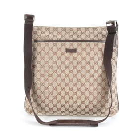 Gucci GG Canvas 122791 Leather Shoulder Bag Messenger Business Brown Men's