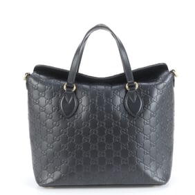 Gucci Guccissima 428226 Leather Handbag Tote Black Brand Women's