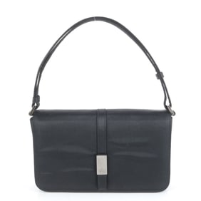 Gucci 005 0740 Leather Satin Nylon Handbag Tote Black Women's